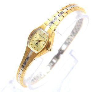 J.B Champion Watch Womens Gold Tone Stainless Steel Classic Designer Gold Dial
